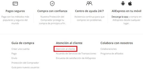 atencion al cliente ali express