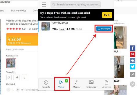 como descargar videos aliexpress ordenador