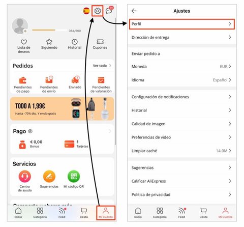 id usuario aliexpress como encontrarlo app movil