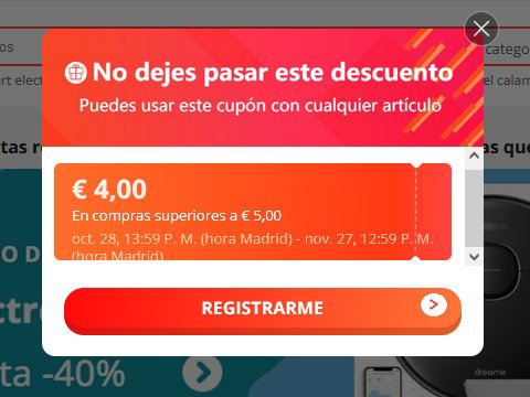 bonus nuevo usuario aliexpress