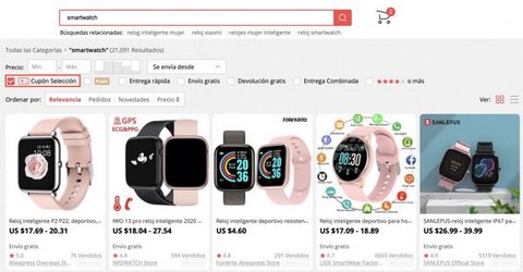 cupones seleccion aliexpress