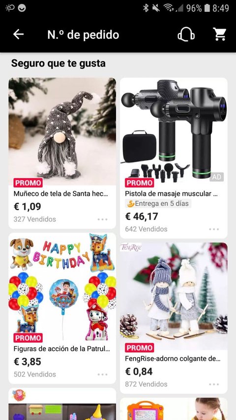 publicidad dentro de aliexpress