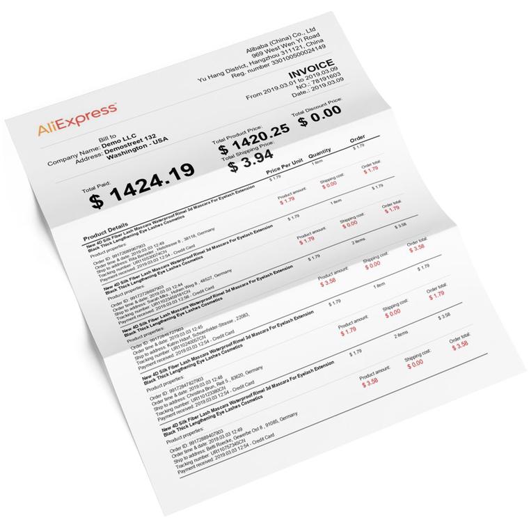 conseguir factura de aliexpress