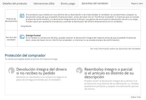 aliexpress garantias del vendedor