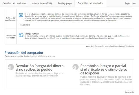 aliexpress garantias del vendedor