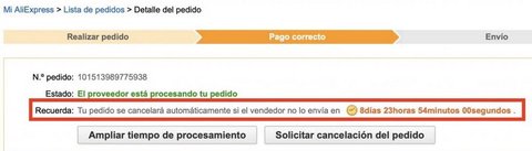 pedido cerrado aliexpress