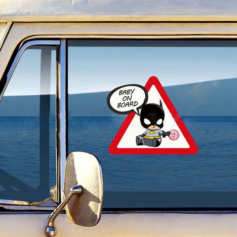 coche pegatina superheroes a bordo
