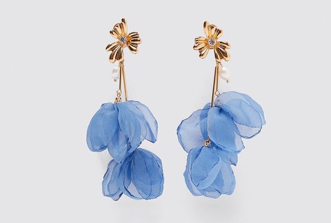 pendientes flores organza zara aliexpress