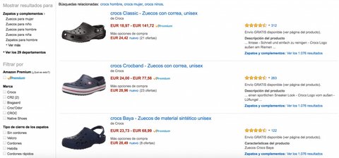 zuecos crocs amazon
