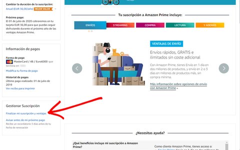 como cancelar amazon prime 2
