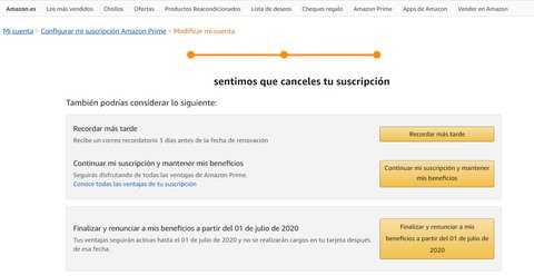 como cancelar amazon prime 6