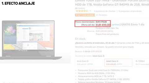 efecto anclaje precio tachado