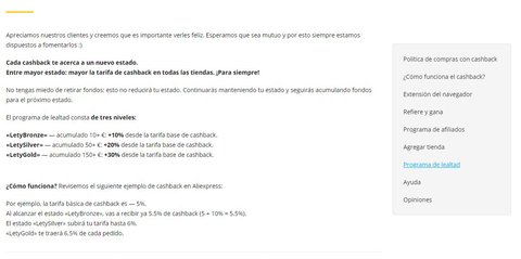 letyshops programa de lealtad