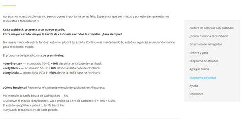 letyshops programa de lealtad