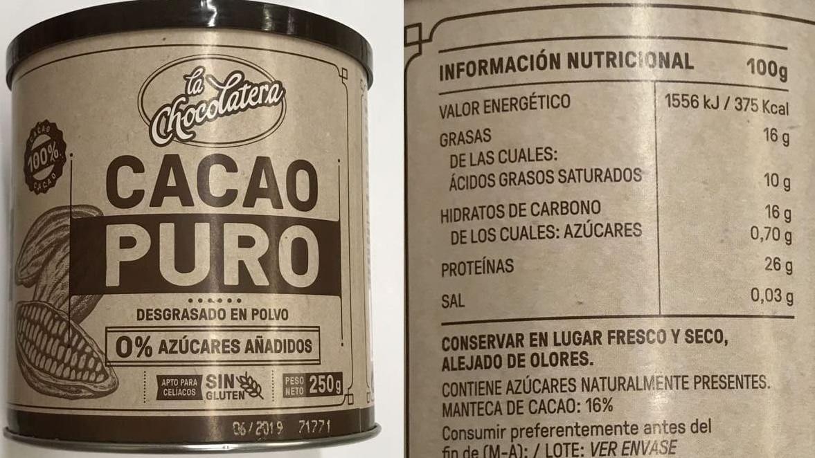 cacao puro mercadona