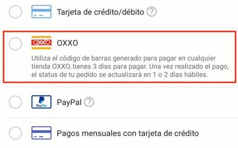 formas pagar efectivo shein