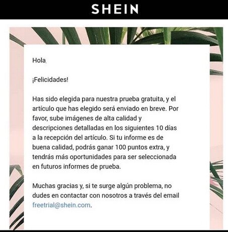 shein free trial center