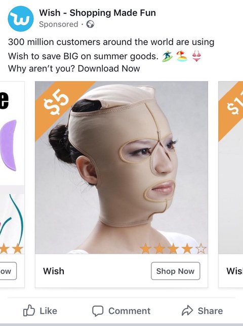 ropa facial wish