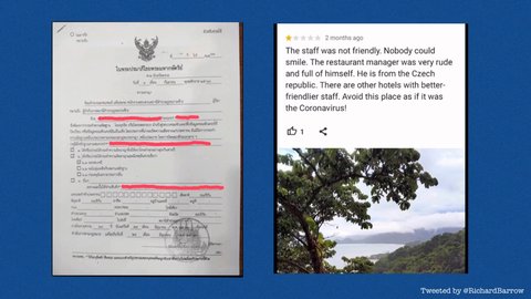 un americano se enfrenta a pena de prisión en tailandia por dejar una reseña negativa a un resort en tripadvisor